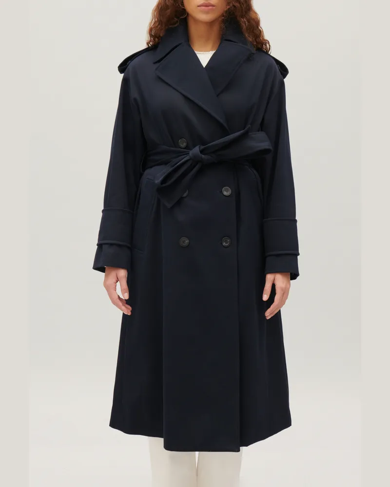 Claudie Pierlot Langer, marineblauer Trenchcoat Marine