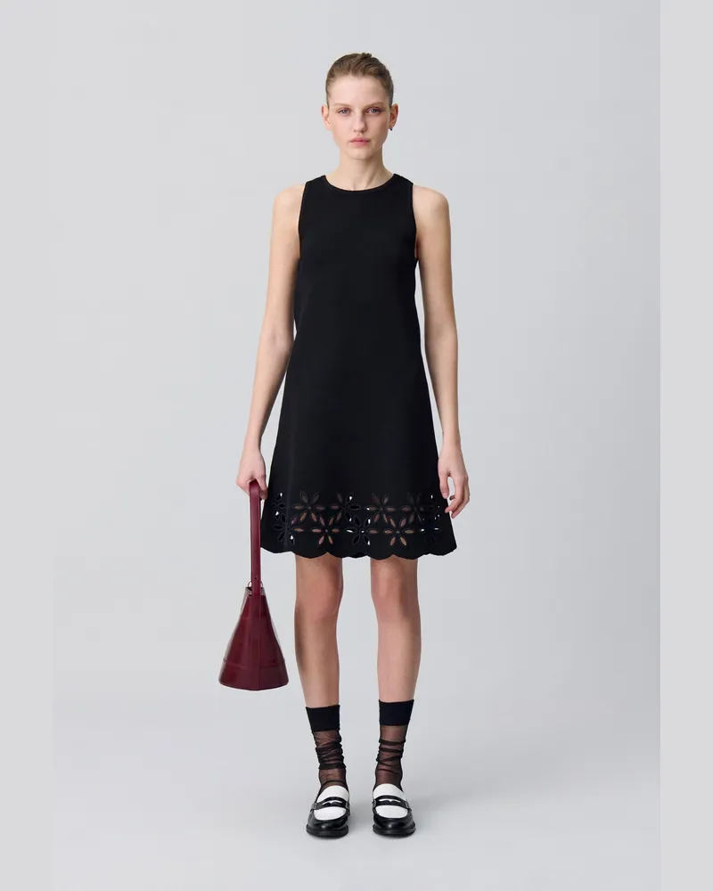 Claudie Pierlot Kurzes Kleid aus Feinstrick Schwarz