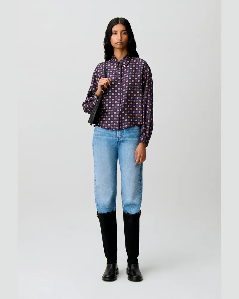Claudie Pierlot Bedrucktes Seidenhemd Marine-print