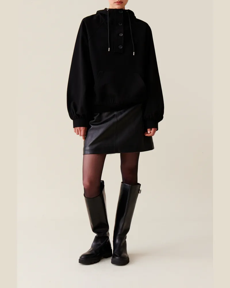 Claudie Pierlot Schwarzes Kapuzen Sweatshirt Schwarz