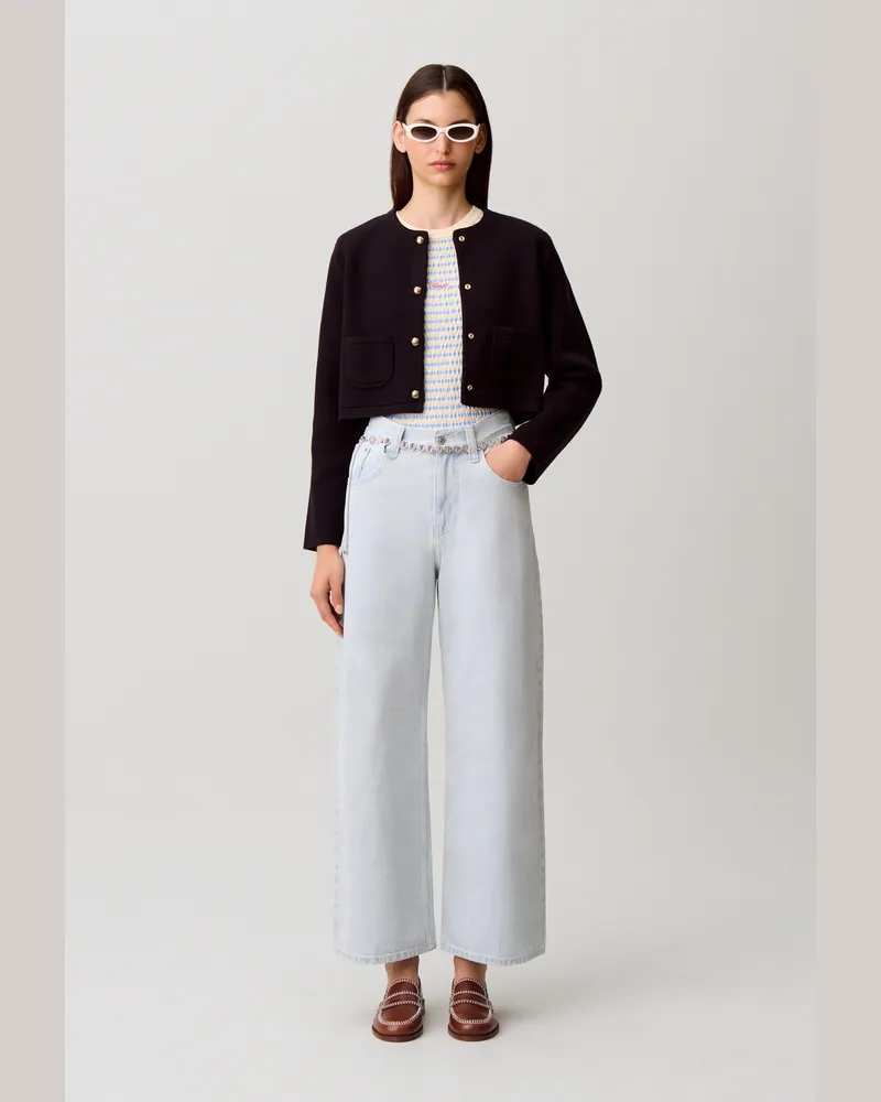 Claudie Pierlot Verwaschene Denim-Jeans Denim