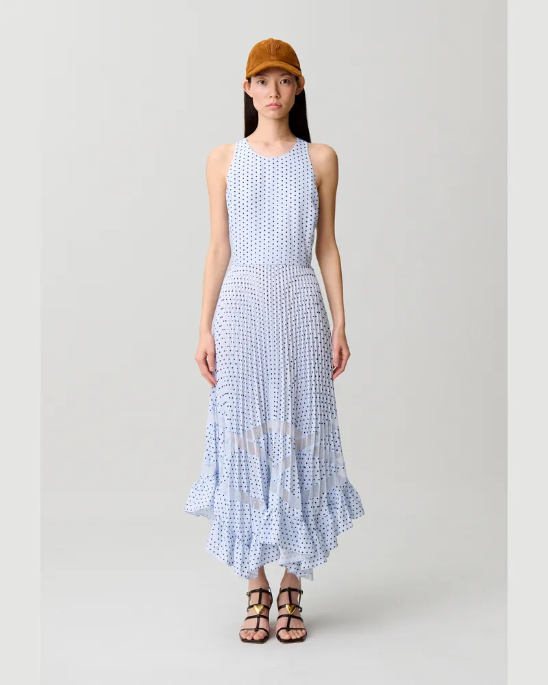 Claudie Pierlot Midikleid mit Punkten Heller