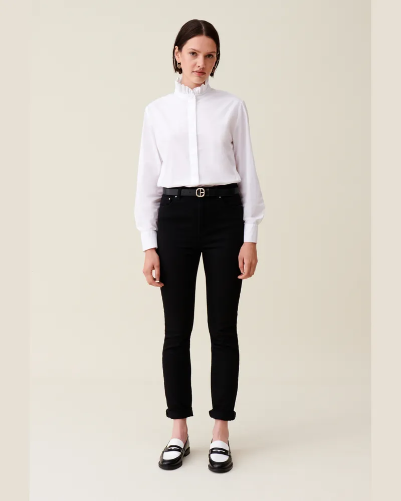 Claudie Pierlot Hemdbluse Rüschenkragen weiß Weiß