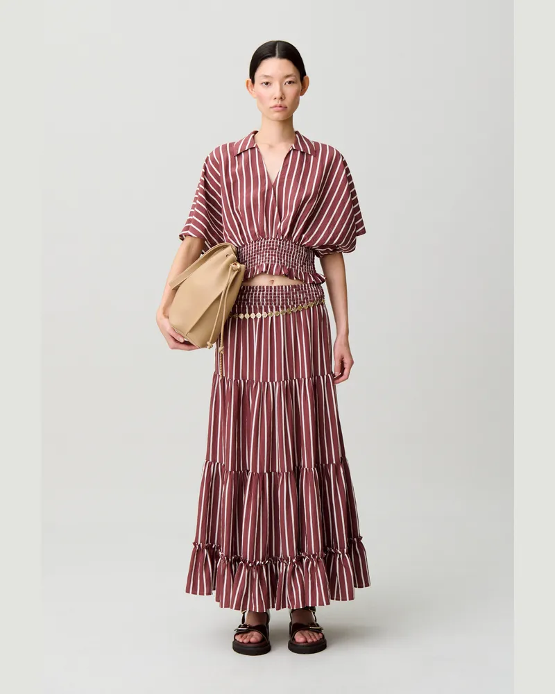 Claudie Pierlot Fließendes Streifentop Zweifarbig