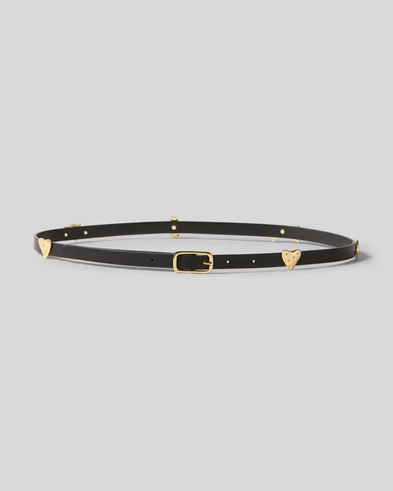 Claudie Pierlot Glattledergürtel mit Charms Schwarz