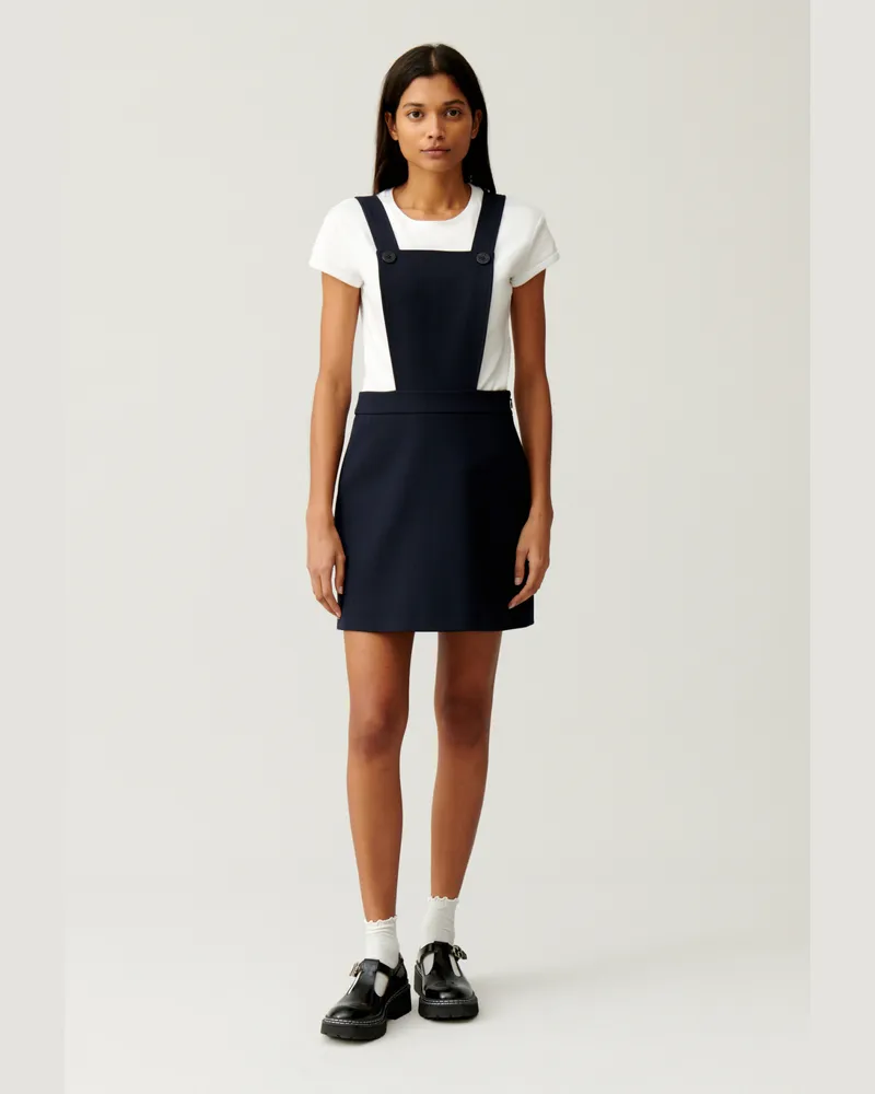 Claudie Pierlot Kurzes Trägerkleid Marineblau Marine