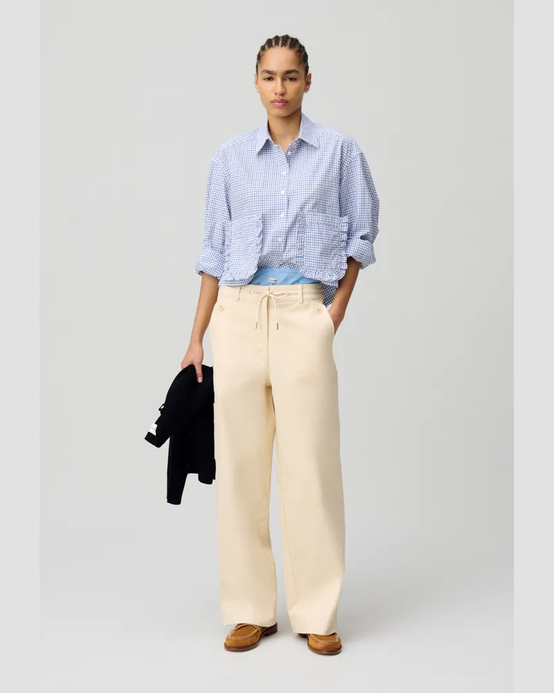 Claudie Pierlot Karierte Hemdbluse mit Taschen Zweifarbig