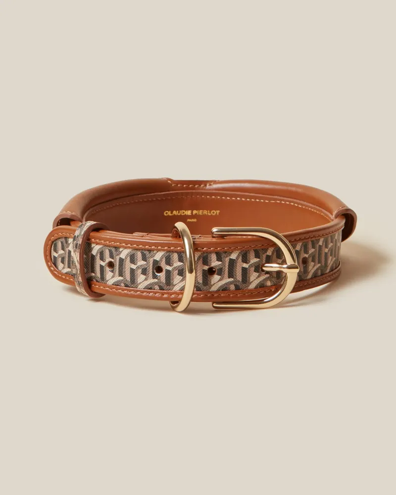 Claudie Pierlot Halsband mit CP-Monogramm Kamel