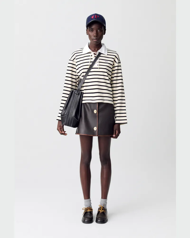 Claudie Pierlot Gestreiftes Marine-T-Shirt Zweifarbig