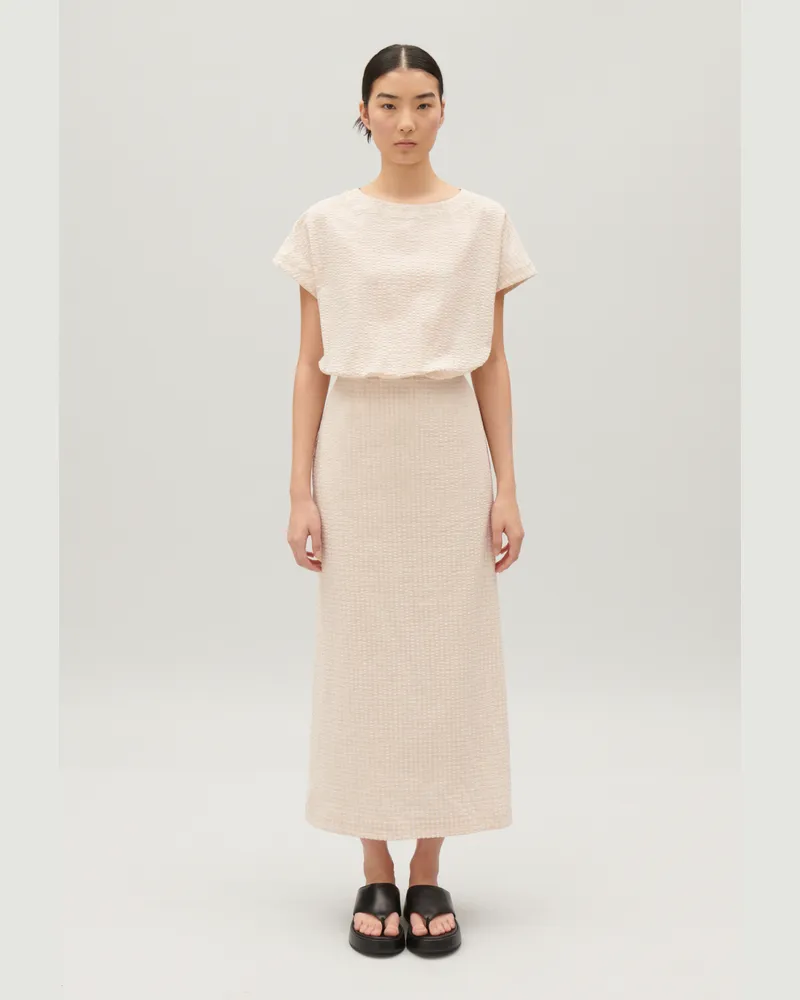 Claudie Pierlot Midi-Kleid mit Streifen-Design Zweifarbig