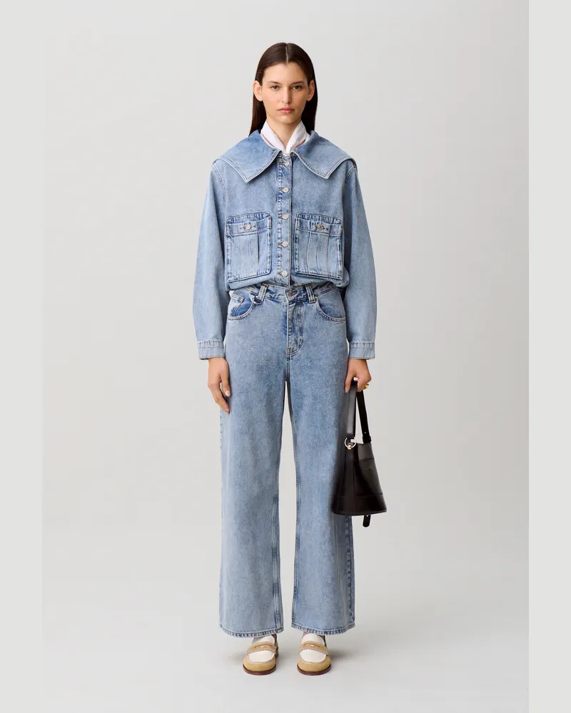 Claudie Pierlot Denim-Jeans mit weitem Bein Denim-blue