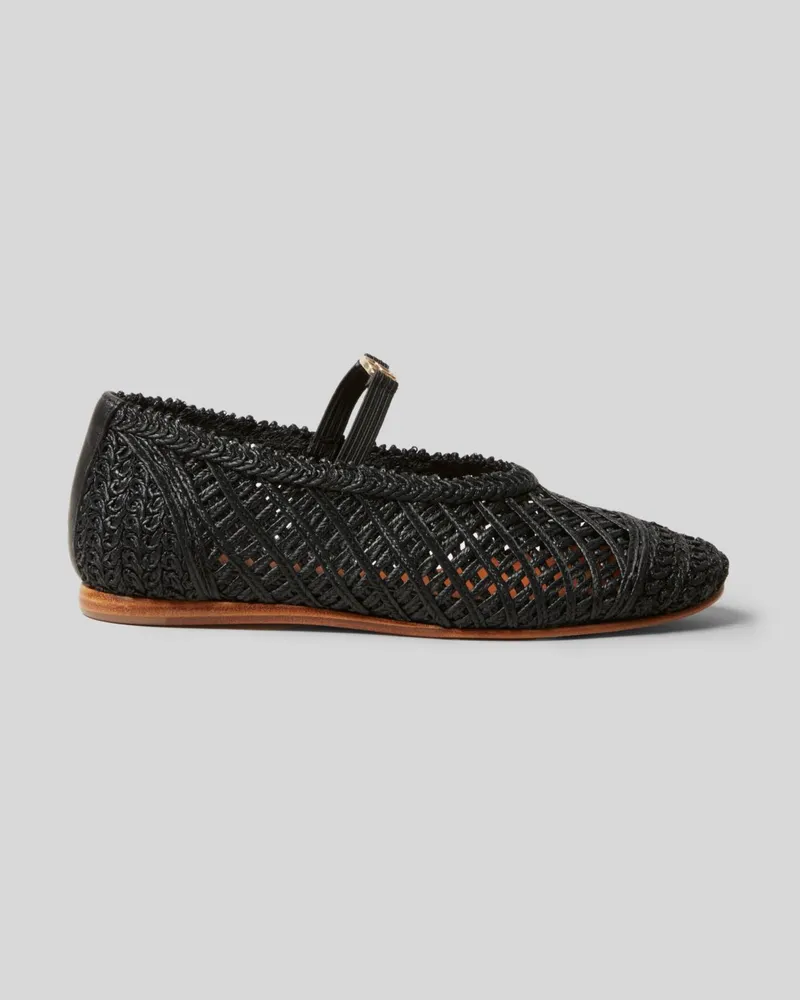 Claudie Pierlot Geflochtene Lederballerinas Schwarz