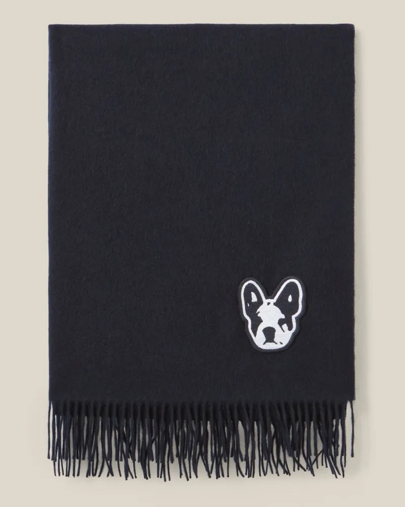 Claudie Pierlot Wollschal mit Fransen Jean Toto Marine