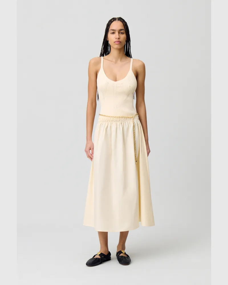 Claudie Pierlot Halblanges Kleid Büste Mesh Sand