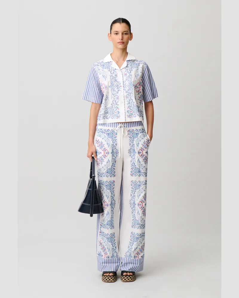 Claudie Pierlot Gestreiftes Baumwollhemd Multico