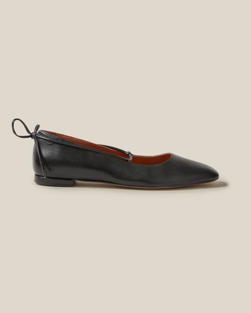 Claudie Pierlot Schwarze Leder-Ballerinas Schwarz
