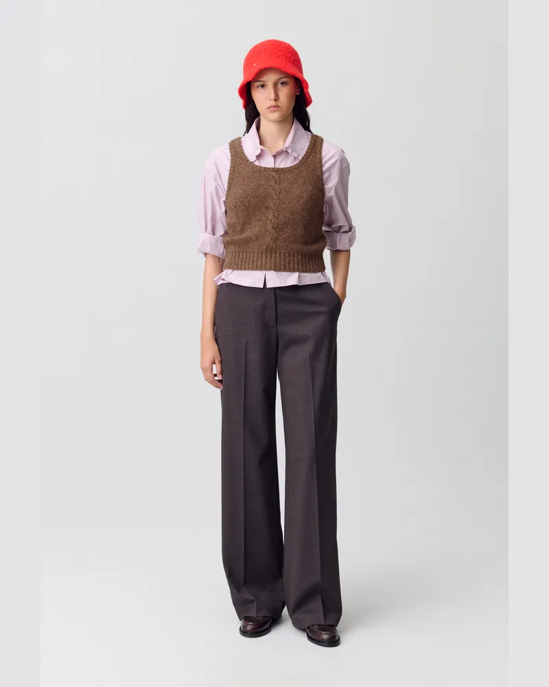 Claudie Pierlot Feinstrick-Top Taupe