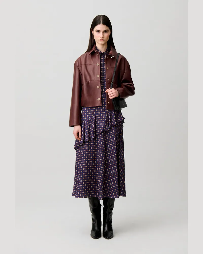 Claudie Pierlot Fließender Print-Rock Marine-print