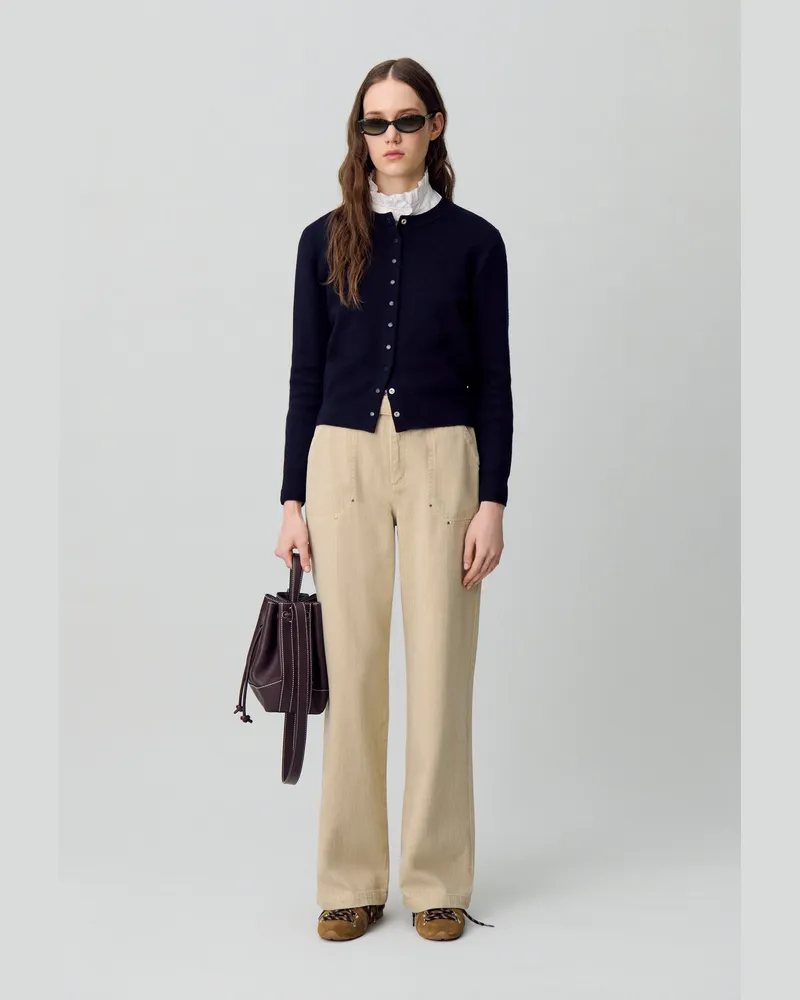 Claudie Pierlot Feinstrick-Cardigan Marine