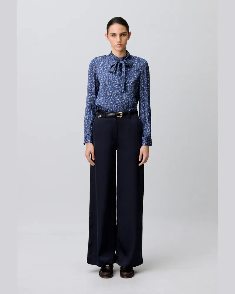 Claudie Pierlot Gerade Satinhose Marine