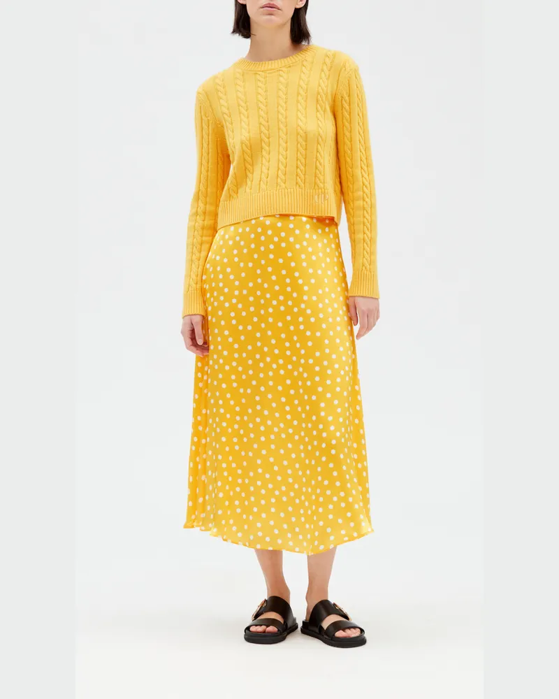 Claudie Pierlot Midi-Seidenrock, gelb Heller