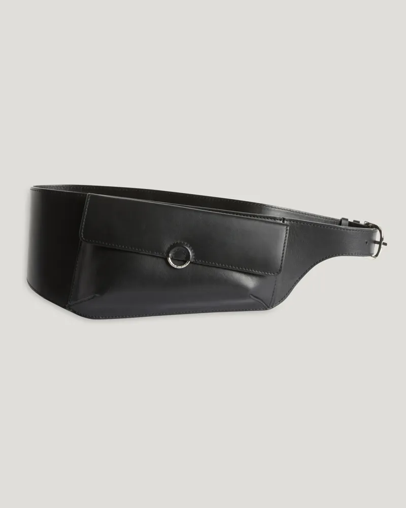 Claudie Pierlot Gürteltasche aus schwarzem Leder Schwarz