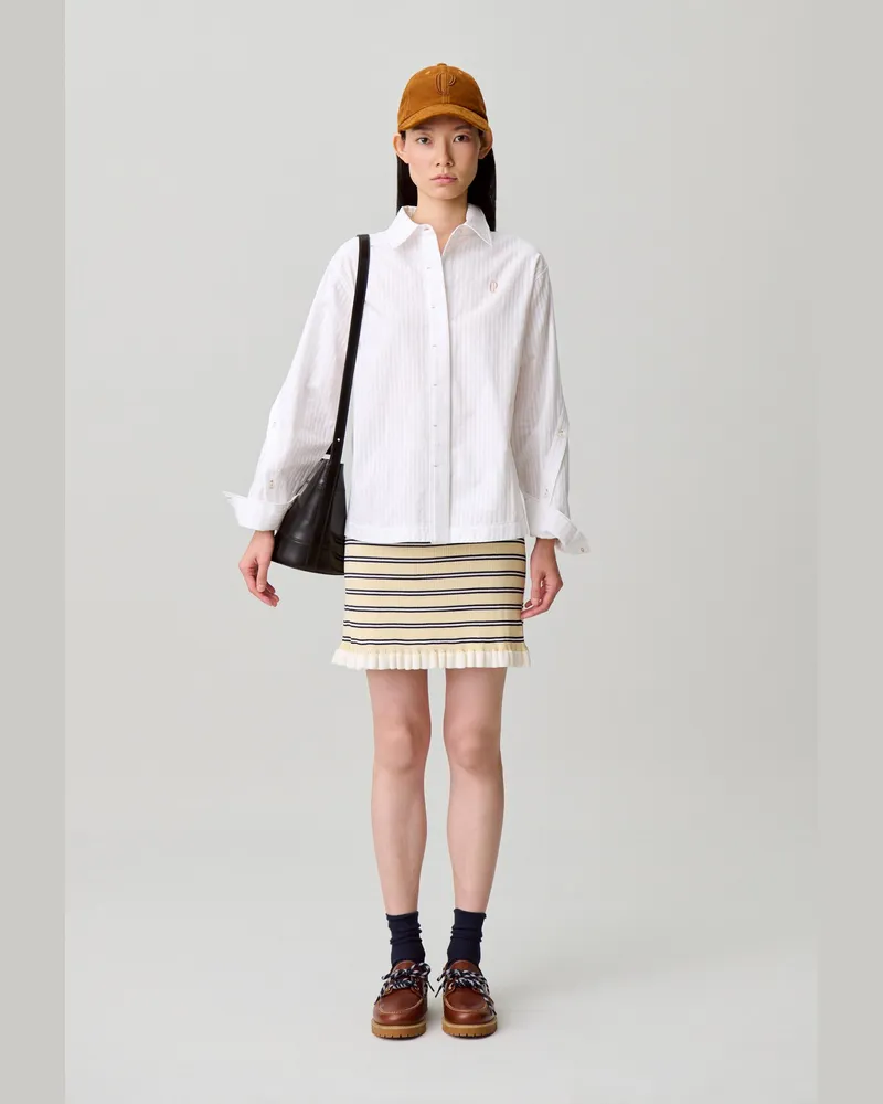 Claudie Pierlot Gestreiftes Popeline-Hemd Ecru