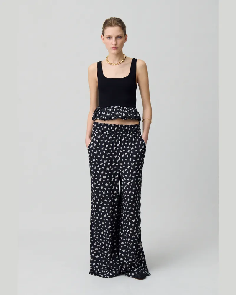 Claudie Pierlot Rüschen-Top Schwarz