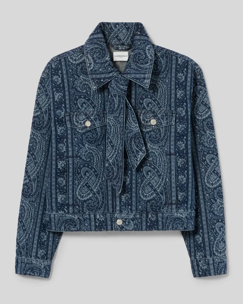 Claudie Pierlot Bedruckte Jeansjacke Marine-print