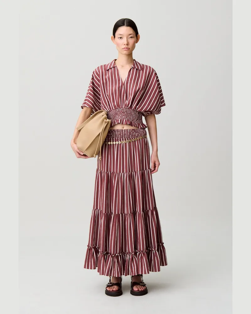 Claudie Pierlot Fließendes Streifentop Zweifarbig