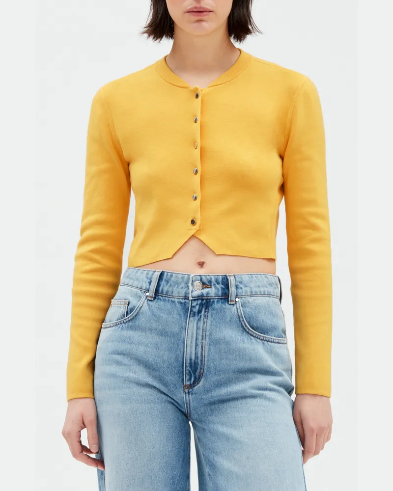 Claudie Pierlot Kurzer Cardigan mit langen Ärmeln Mimosa