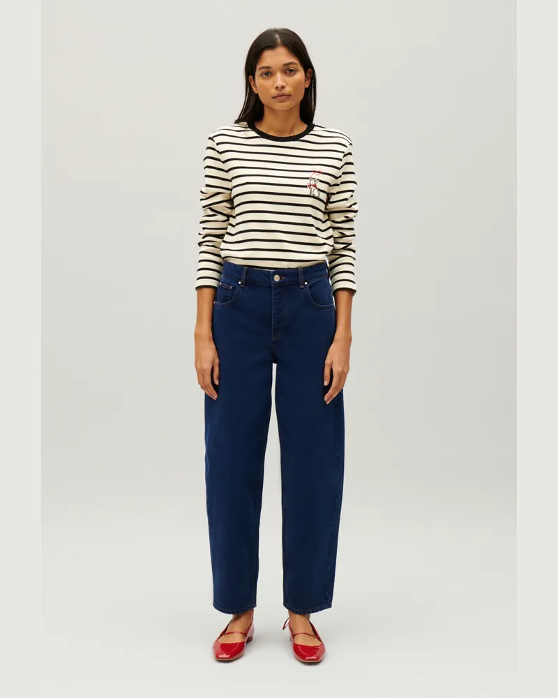 Claudie Pierlot Jean Toto-Matrosen-Shirt Zweifarbig Zweifarbig