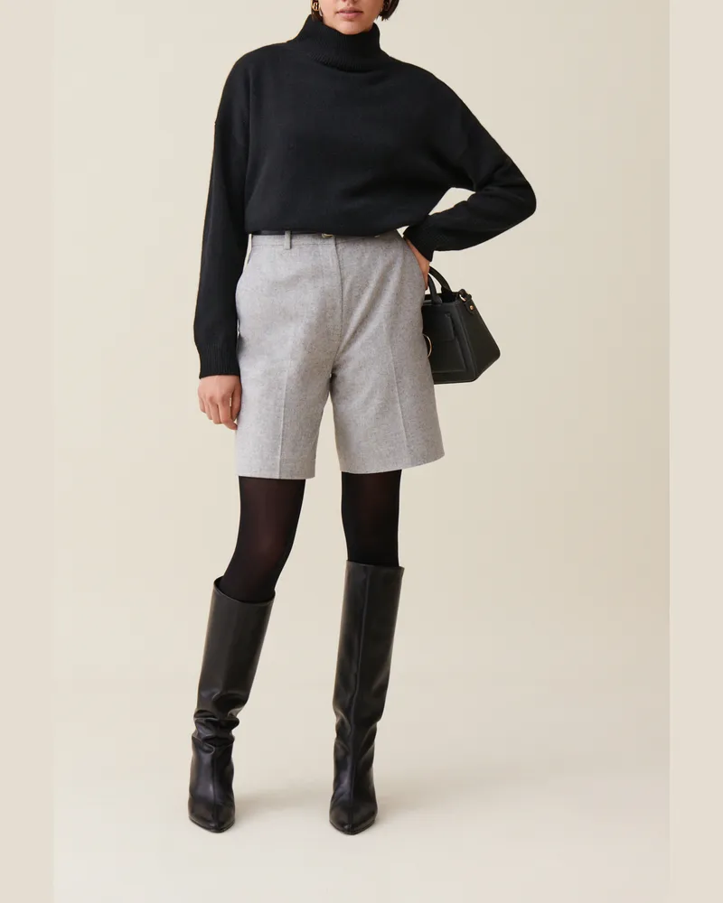 Claudie Pierlot Hellgraue gerade Bermuda Hell-grau