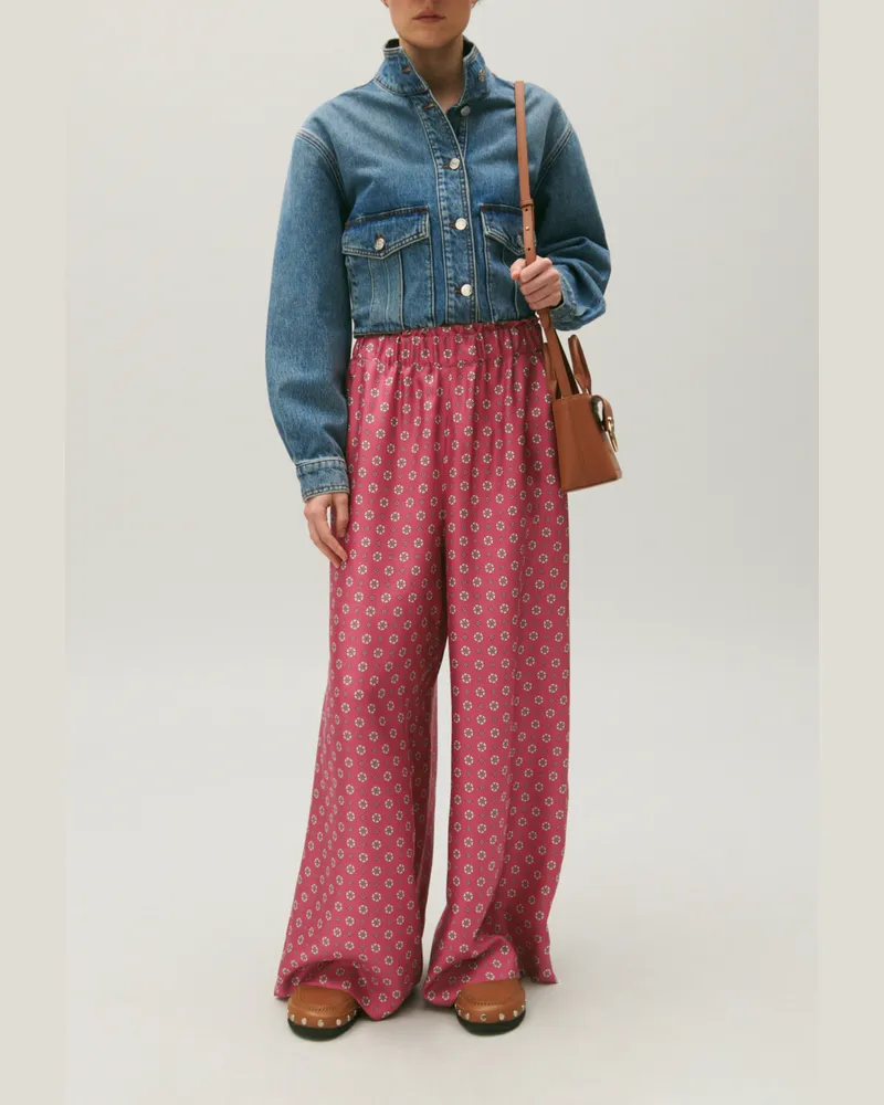 Claudie Pierlot Satinierte Hose mit Printmuster Heller