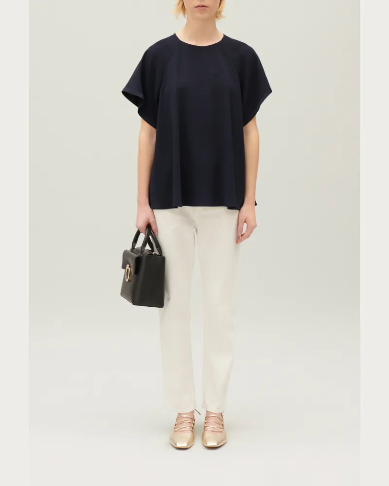 Claudie Pierlot Marineblaues, kurzärmeliges Top Marine