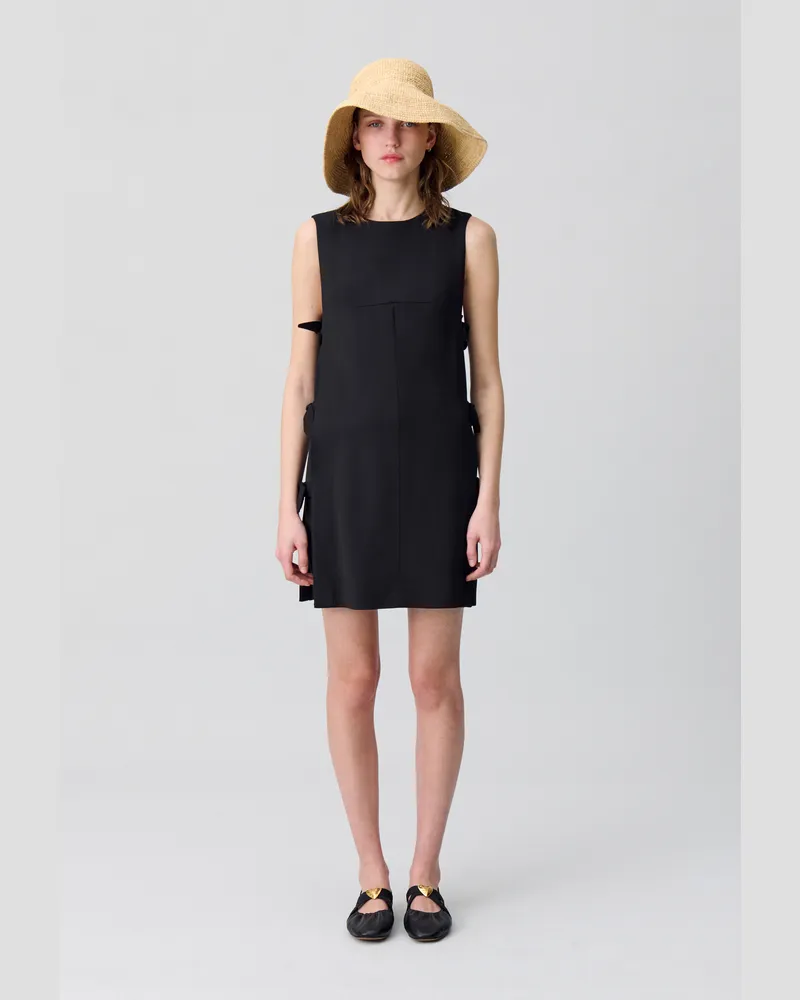 Claudie Pierlot Kurzes Kleid mit Schleifen Schwarz