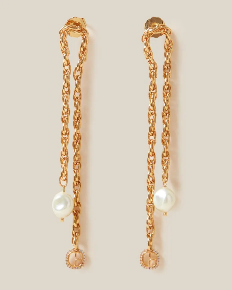 Claudie Pierlot Goldene Kettenohrringe Light