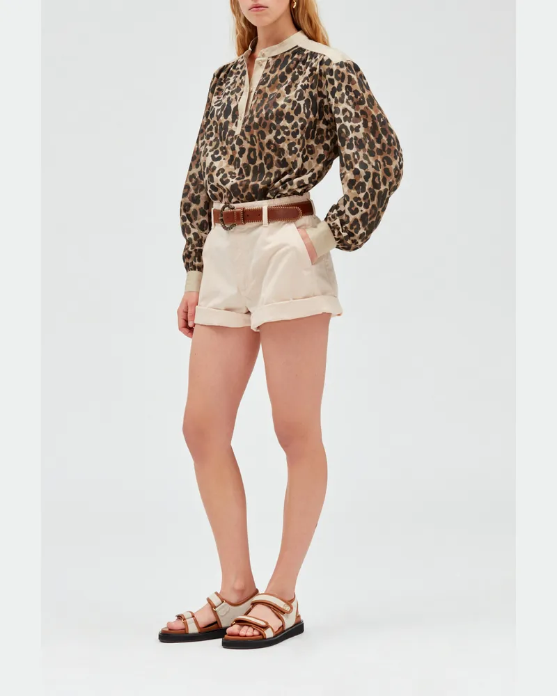Claudie Pierlot Baumwollshorts, beige Mastix