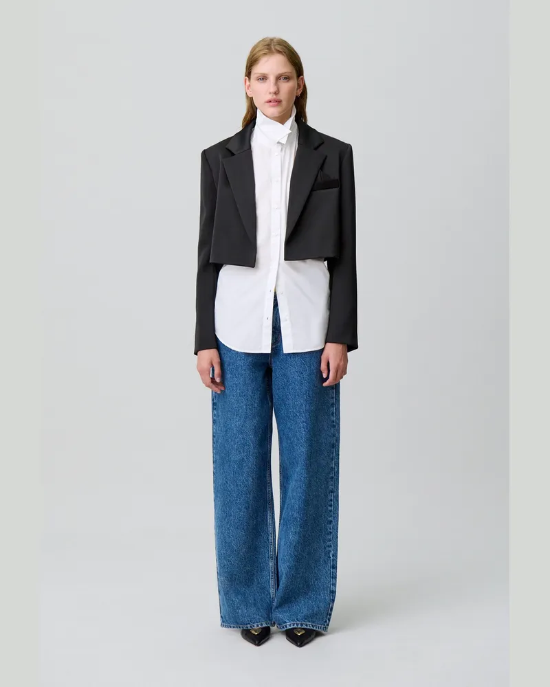 Claudie Pierlot Satin-Blazer Schwarz