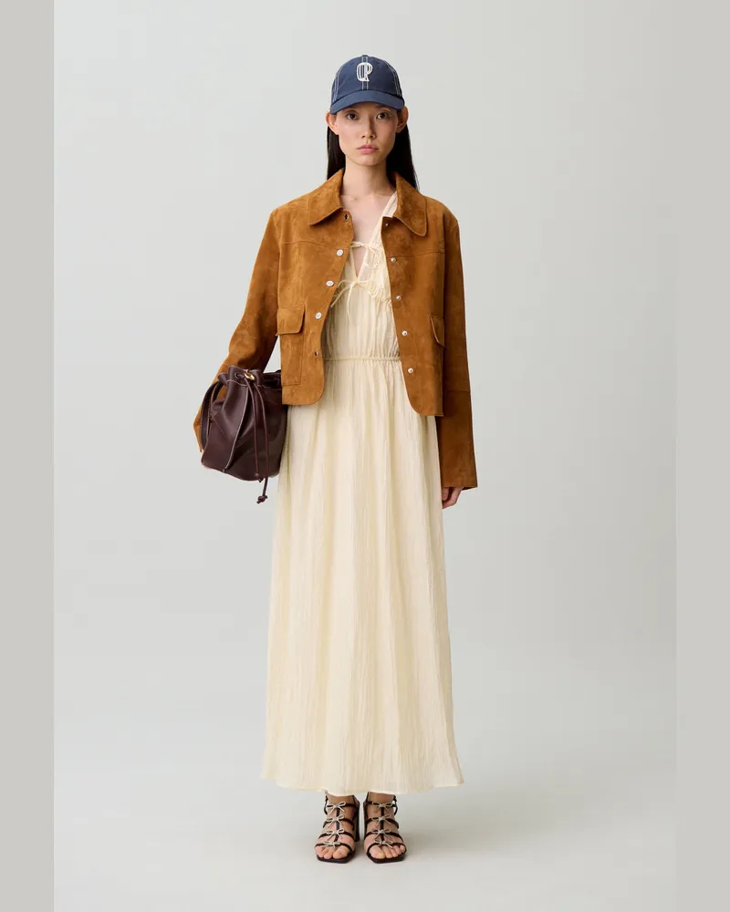 Claudie Pierlot Fließendes Maxikleid Elfenbein