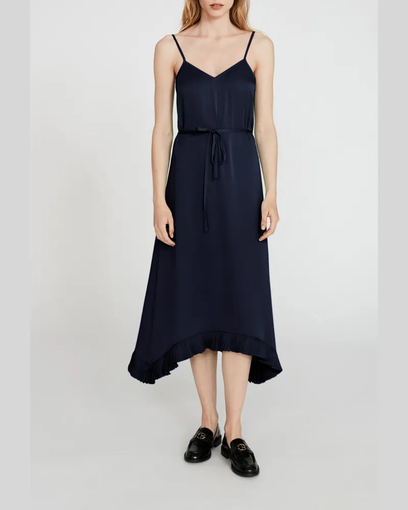 Claudie Pierlot Ausgestelltes Kleid mit Trägern Marine