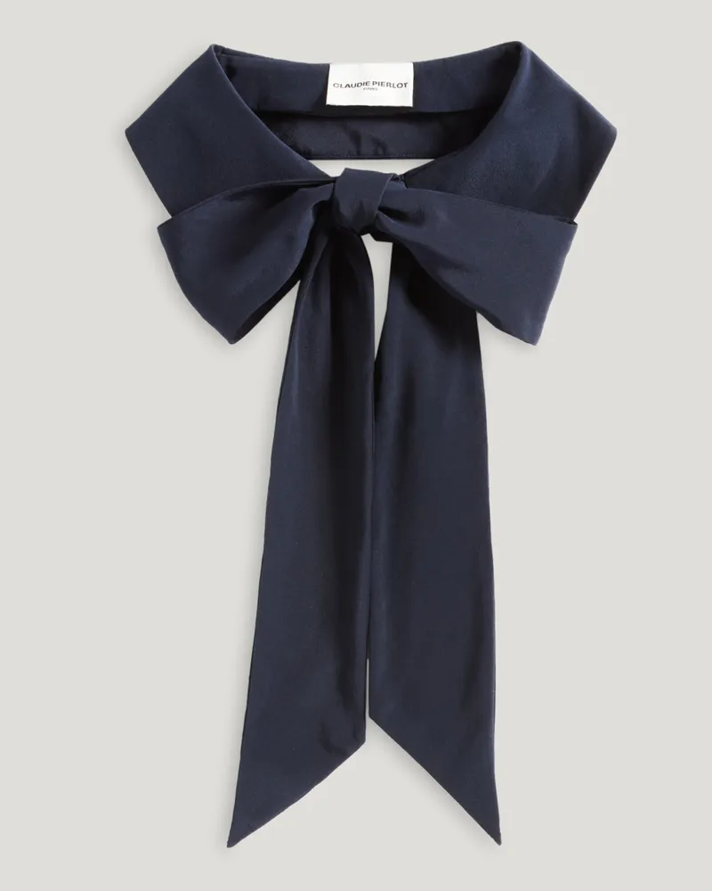 Claudie Pierlot Abnehmbarer Claudine-Kragen Seide Marine