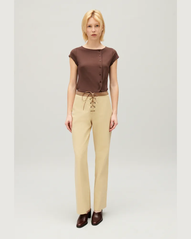 Claudie Pierlot Zweifarbige Schnürhose Zweifarbig