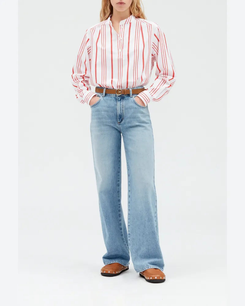 Claudie Pierlot Streifenbluse Zweifarbig