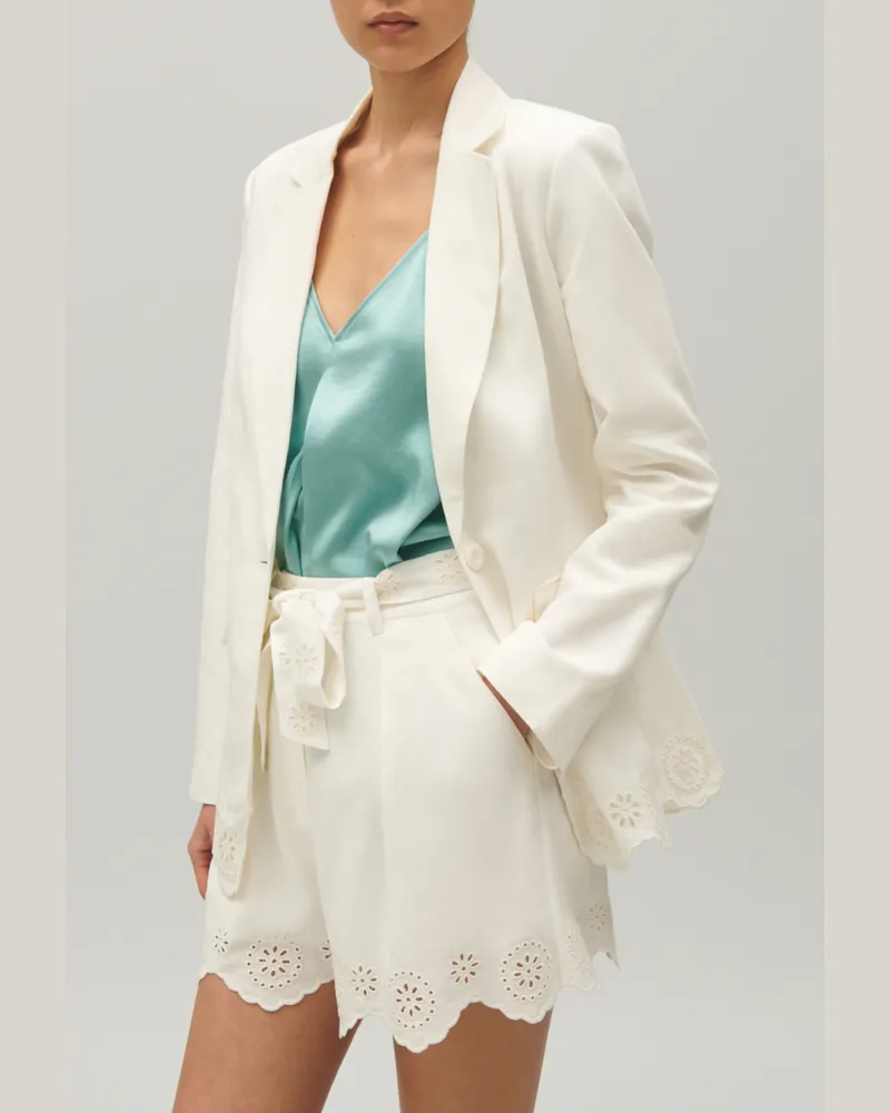 Claudie Pierlot Blazer aus Halbleinen Ecru Ecru