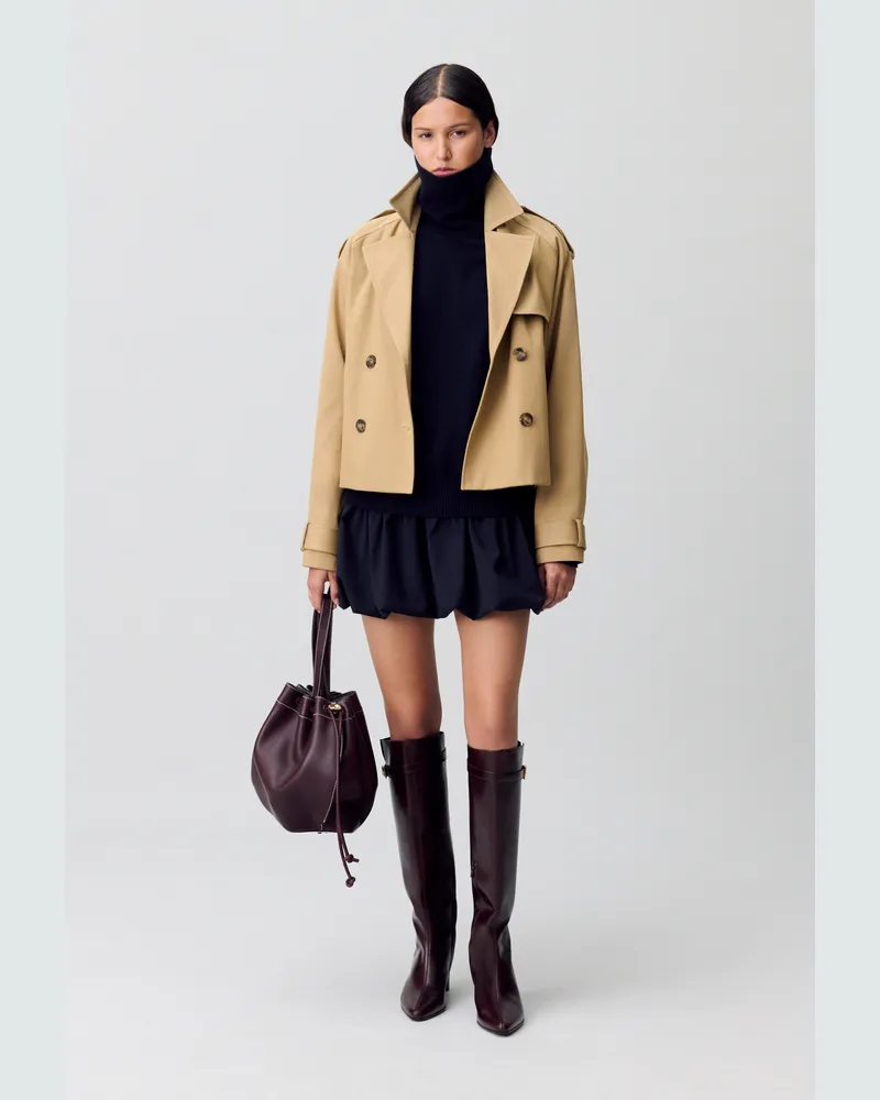 Claudie Pierlot Kurzer Trenchcoat Kamel