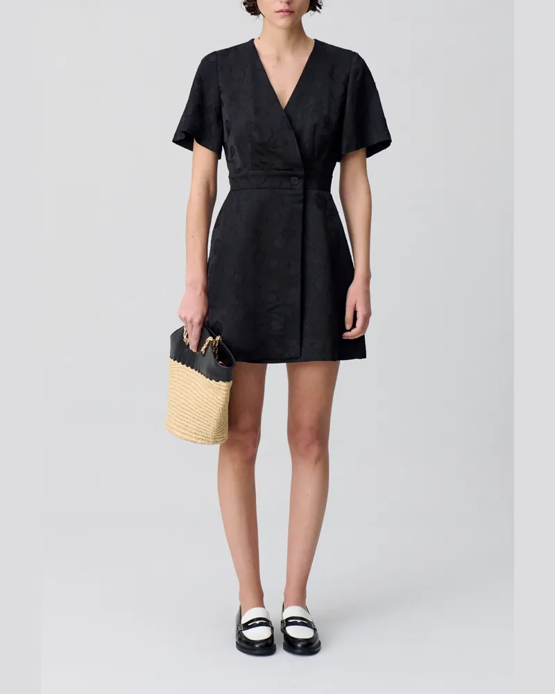 Claudie Pierlot Wickelkleid kurz Schwarz