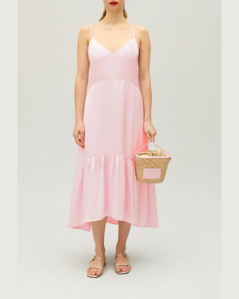 Claudie Pierlot Satiniertes Midikleid Blush