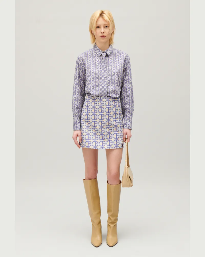 Claudie Pierlot Hemdbluse mit Monogramm Heller