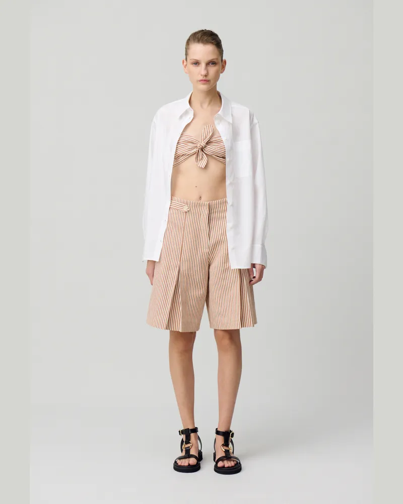 Claudie Pierlot Gestreiftes Bandeau-Top Zweifarbig